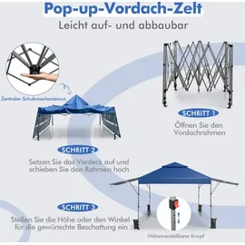 Costway Faltpavillon 3 x 3 m Blau