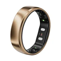 RingConn Gen 2 Air, Ultra-schmaler AI-Smart Ring, 10-Tage Akkulaufzeit, Schlaf/Stress/HR-Tracker, Smartringe für Herren & Männer, IP68 wasserdichtes, kompatibel mit iOS & Android (Dune Gold, 8)