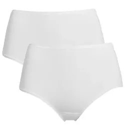 Trofe Midi Briefs Bamboo Mix 2P Weiß Medium Damen