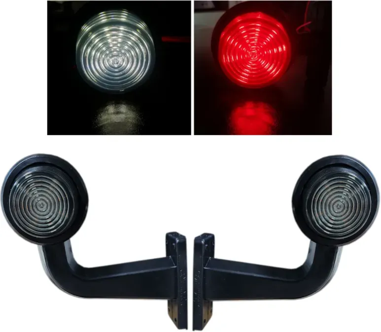 Set mit 2 Stück 12-24V LED-Seitenleuchten, rauchgetöntes Glas, weiß-rot, 2x MAR946