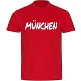 multifanshop Kinder T-Shirt - München rot - Textmarker - Druck weiß - Kind