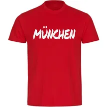 multifanshop Kinder T-Shirt - München rot - Textmarker - Druck weiß - Kind