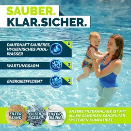 tillvex Sandfilteranlage AquaBlack Pro schwarz 13.200 l/h