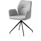 SalesFever Esszimmerstuhl »Taormina Armlehnstuhl mit 180° Drehfunktion | Hellgrau/Schwarz - 368558