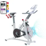 JASPORT Smart Indoor Speedbike S3 | leise Heimtrainer | Magnetbremssystem und kraftvoller Riemen | App mit Video on Demand Trainingskursen | Kinomap & Zwift kompatibel (White ohne Pulsgurt)