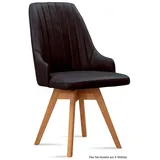58 aufm Kessel Esszimmerstuhl Küchenstuhl drehbar (2er-Set) Dotti 52x91x60 Eiche geölt/Natur (Lieferung bis Verwendungsstelle, 8 St), Stabiles Gestell aus Massivholz pflegeleichter Bezug aus Microfaser braun