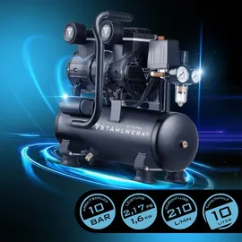 STAHLWERK Kompressor 10 l 10 bar 2,1 PS 1,6 kW 210 l/min