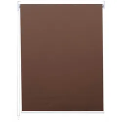 Rollo MCW-D52, Fensterrollo Seitenzugrollo Jalousie, Sonnenschutz Verdunkelung blickdicht 110x230cm ~ braun