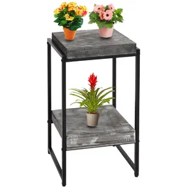 Mendler Blumentisch HWC-K71, Blumenregal Beistelltisch Pflanzregal, MVG-zertifiziert MDF Metall dunkelgrau, 61cm