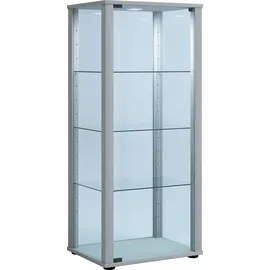 VCM Standvitrine Kavisa 50 x 38 x 115 cm Silber