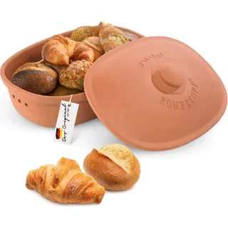 RÖMERTOPF Brottopf oval MAXI 6,5 Liter - Brotkasten Terrakotta aus Keramik - Atmungsaktiver Tontopf für langanhaltende Frische von Brot und Bröt...