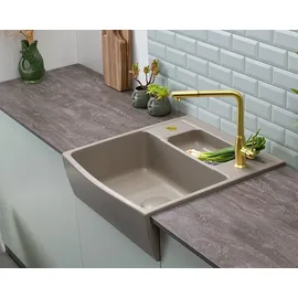 Systemceram KeraDomo CENTRA 60 Grönland rechts Einbauspüle Excenterbetätigung 595 x 625 mm