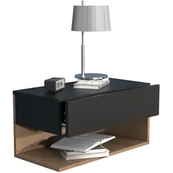 Nachtkonsole VCM "VCM Nachtschrank Wandschublade Wandboard Nachttisch Maße ca. H. 30 x B. 60 x T. 32 cm - Usal XL 60 cm" Gr. 60, schwarz, honig, eiche, B:60cm H:30cm T:32cm, Sideboards