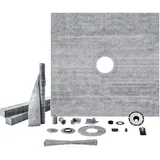 Vevor Duschschwellen-Set, 1828 x 1828 mm Duschwannen-Set mit 50,8 mm PVC-Mittelflansch, 101,6 mm Edelstahlrost, wasserdichte Duschschwelle & Membra...