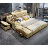 aea Bett Design 180 x 200 cm Holz beige