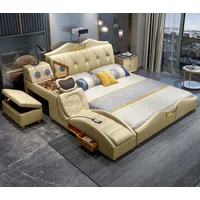 aea Bett Design 180 x 200 cm Holz beige