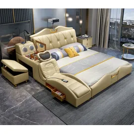 aea Bett Design 180 x 200 cm Holz beige