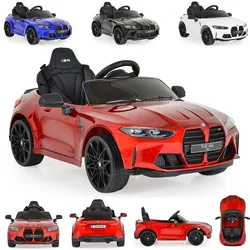 Moni Kinder Elektroauto BMW M4 Fernbedienung EVA-Reifen 2 Motoren Musikfunktion rot