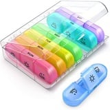 LICHENGTAI Tablettenbox 7 Tage Morgens Mittags Abends, Wöchentliche Medikamentenbox Aufbewahrung Tragbare Pillendose 7 Tage 3 Fächer, Reise Tabletten Wochenbox für Kinder Ältere Patient Pillenbox