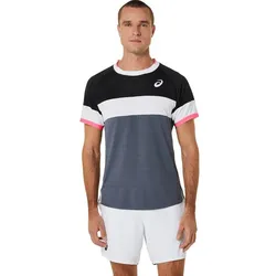 ASICS Herren Shirt MEN MATCH SS TOP, PERFORMANCE BLACK/CARRIER GREY, S