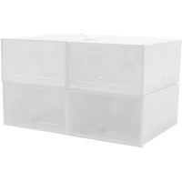 Sengfwin 20 Stück Schuhbox, transparent, stapelbar, Aufbewahrungsbox für Schuhe, aus Kunststoff, transparent, 32,6 x 24 x 14 cm