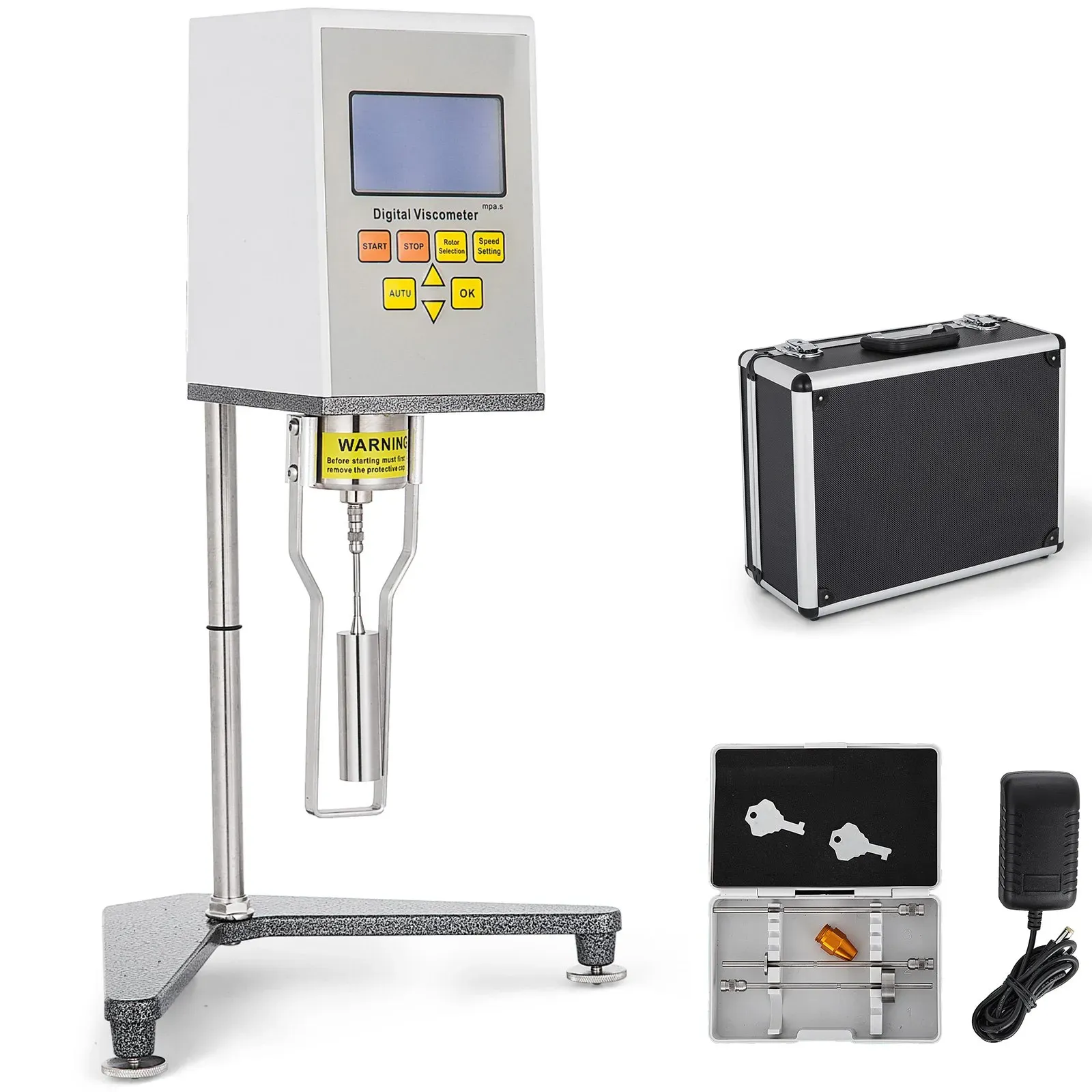 VEVOR Viskosimeter NDJ-9S Digitales Rotationsviskosimeter 10-600000000 mPa.s Viscometer Messen der absoluten Viskosität von Newtonscher Flüssigkeit in der Pharmazie und in der Klebstoffkosmetik