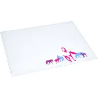 Läufer 43616 Durella Emotion Schreibtischunterlage Motiv Pferde, 40x53 cm, glasklar transparente Schreibunterlage mit Motiv Pferd