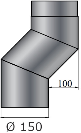 Rauchrohrbogen | S-Versatzbogen 100mm | Durchmesser 150mm | schwarz