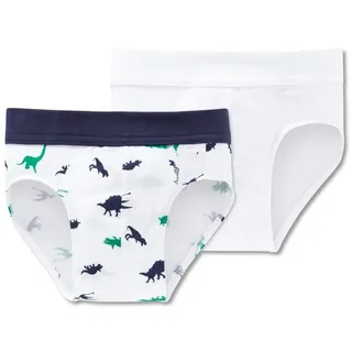 Schiesser Slip Supersaurus (Set, 2-St) Jungen Slips, Unterhosen, Softbund beige|weiß 92 (Herstellergröße 092)