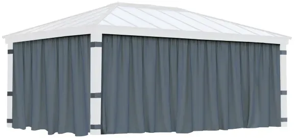 Palram-Canopia Vorhangset 4tlg. für Pavillon DALLAS 4.3x6 (14x20) Dunkelgrau