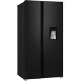 Respekta Side by Side Kühlschrank Gefrierkombi Wasserspender Black Steel 178 cm Respekta