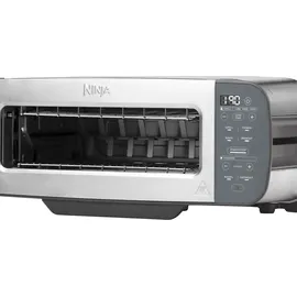 Ninja Foodi 3-in-1 Toaster, Grill - Panini-Presse mit Flip-Design, 7 Kochfunktionen, 7 Toastlinien, Backblech und Krümelschale, Edelstahl, ST202EU