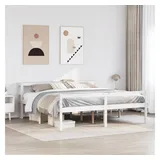 vidaXL Seniorenbett mit Kopfteil ohne Matratze Weiß 200x200 cm