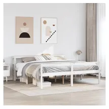 vidaXL Seniorenbett mit Kopfteil ohne Matratze Weiß 200x200 cm