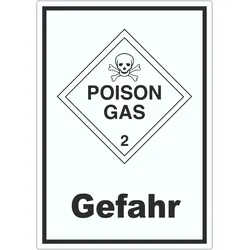 Aufkleber Giftige Gase Gefahr Poison Gas Totenkopf A4 (210x297mm)
