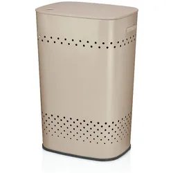 Sitz-Wäschebox Malaga Metall beige 39,5x29,5x57,5cm