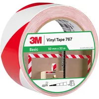 3M 767i Gefahren-Markierungs-Klebeband, 50 mm x 33 m, Rot/Weiss