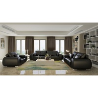 JVmoebel Sofa Ledersofa Couch Wohnlandschaft Garnitur Modern Sofa neu 3+2 Sitzer, Made in Europe schwarz