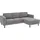 TRENDMANUFAKTUR Eckcouch Cord 2-Sitzer Blau