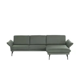 HIMOLLA Ecksofa Echtleder 1928 ¦ grün ¦ Maße (cm): B: 296 H: 85 T: 175.0