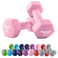 Miweba Sports Neopren Hantelset NKH100 | Profi Hantel - Hexagon Hanteln Set - Kurzhanteln - Kurzhantel Set - Gymnastikhanteln - Hantel Set - Dumbbell - 0,5-10 Kg (2X 4.0 kg, Rosa)