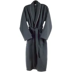 WellHome - Bademantel L/XL Bienenwaben 100% Baumwolle in Grau