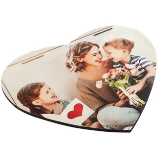 Ocadeau Mauspad in Herzform mit eigenem Foto personalisierbar - Herzförmiges Mauspad 23 x 20 cm mit Fotodruck Ihrer Wahl