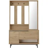 [en.casa] Vesanto Kompaktgarderobe 178x112x36 cm Eiche/braun