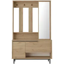 [en.casa] Vesanto Kompaktgarderobe 178x112x36 cm Eiche/braun