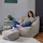 I.C.O.N. icon Sitzsack Beige, Kunststoff, 1-Sitzer, 100x80x88 cm, Hergestellt in Deutschland, Wohnzimmer Hocker Sitzsäcke, XXL Sitzsäcke