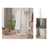 vidaXL Spiegel Standspiegel mit LED Weiß 34x37x146 cm weiß
