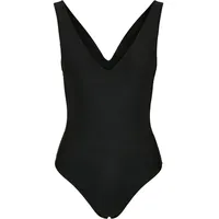 URBAN CLASSICS Ladies Recycled High Leg Swimsuit in Schwarz, Größe XL