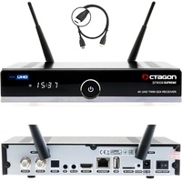 OCTAGON SF8008 UHD 4K Supreme Twin Sat Receiver + 4TB Festplatte INTERN, 2X DVB-S2X Tuner, E2 Linux & Define OS, mit Aufnahmefunktion, M.2 M Key, Gigabit LAN, Kartenleser, Sat to IP, WiFi WLAN