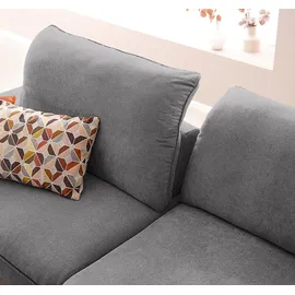 W.Schillig Eckcouch Leder 3-Sitzer Grau